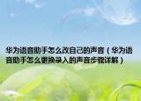 華為語音助手怎么改自己的聲音（華為語音助手怎么更換錄入的聲音步驟詳解）