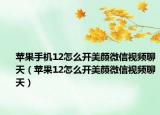 蘋果手機12怎么開美顏微信視頻聊天（蘋果12怎么開美顏微信視頻聊天）