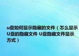u盤(pán)如何顯示隱藏的文件（怎么顯示U盤(pán)的隱藏文件 U盤(pán)隱藏文件顯示方式）