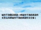 城市干凈整潔英語（使城市干凈的英語作文怎么寫使城市干凈的英語作文分享）