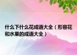 什么下什么花成語大全（形容花和水果的成語大全）