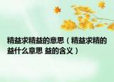 精益求精益的意思（精益求精的益什么意思 益的含義）