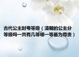 古代公主封號(hào)等級(jí)（清朝的公主分等級(jí)嗎一共有幾等哪一等最為尊貴）