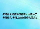 考場作文如何快速構(gòu)思（太意外了考場作文 考場上的意外作文范文）