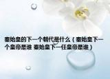 秦始皇的下一個朝代是什么（秦始皇下一個皇帝是誰 秦始皇下一任皇帝是誰）