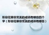 形容花草非常美的成語有哪些四個字（形容花草非常美的成語有哪些）