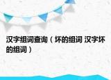 漢字組詞查詢（壞的組詞 漢字壞的組詞）