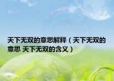 天下無雙的意思解釋（天下無雙的意思 天下無雙的含義）