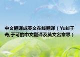 中文翻譯成英文在線翻譯（Yuki于奇,于可的中文翻譯及英文名意思）