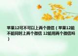 蘋果12可不可以上兩個(gè)微信（蘋果12能不能同時(shí)上兩個(gè)微信 12能用兩個(gè)微信嗎）