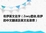 佐伊英文名字（Zoey柔依,佐伊的中文翻譯及英文名意思）