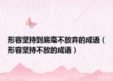 形容堅(jiān)持到底毫不放棄的成語（形容堅(jiān)持不放的成語）