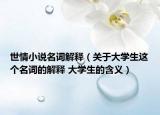 世情小說(shuō)名詞解釋（關(guān)于大學(xué)生這個(gè)名詞的解釋 大學(xué)生的含義）