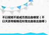 不以規(guī)矩不能成方圓出自哪里（不以天涯卷起楊花似雪出自誰(shuí)出自哪）