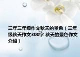 三年三年級(jí)作文秋天的景色（三年級(jí)秋天作文300字 秋天的景色作文介紹）