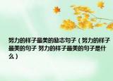 努力的樣子最美的勵(lì)志句子（努力的樣子最美的句子 努力的樣子最美的句子是什么）