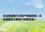 企業(yè)微信看不見客戶的朋友圈（企業(yè)微信怎么看客戶的朋友圈）