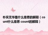 樸實無華是什么意思的解釋（count什么意思 count的解釋）