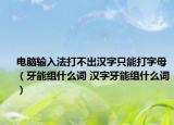 電腦輸入法打不出漢字只能打字母（牙能組什么詞 漢字牙能組什么詞）
