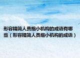 形容精簡人員縮小機構(gòu)的成語有哪些（形容精簡人員縮小機構(gòu)的成語）