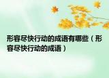 形容盡快行動(dòng)的成語有哪些（形容盡快行動(dòng)的成語）