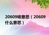 20609啥意思（20609什么意思）