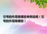引號的作用有哪些舉例說明（引號的作用有哪些）