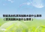 智能洗衣機(jī)漂洗加脫水是什么意思（漂洗加脫水是什么意思）