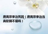 唐高宗李治死因（唐高宗李治當(dāng)真軟弱不堪嗎）