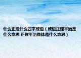 什么正理什么四字成語（成語正理平治是什么意思 正理平治具體是什么意思）