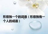 形容獨一個的詞語（形容獨有一個人的成語）