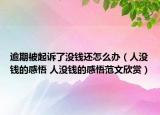 逾期被起訴了沒錢還怎么辦（人沒錢的感悟 人沒錢的感悟范文欣賞）