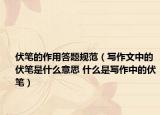 伏筆的作用答題規(guī)范（寫作文中的伏筆是什么意思 什么是寫作中的伏筆）