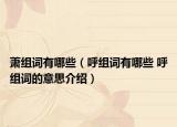蕭組詞有哪些（呼組詞有哪些 呼組詞的意思介紹）