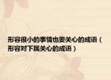 形容很小的事情也要關(guān)心的成語（形容對下屬關(guān)心的成語）
