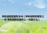 舉杯消愁愁更愁全詩（舉杯消愁愁更愁上一句 舉杯消愁愁更愁上一句是什么）