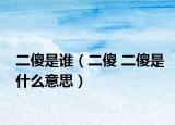 二傻是誰(shuí)（二傻 二傻是什么意思）