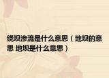 繞壩滲流是什么意思（地壩的意思 地壩是什么意思）