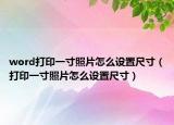 word打印一寸照片怎么設(shè)置尺寸（打印一寸照片怎么設(shè)置尺寸）