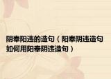 陰奉陽違的造句（陽奉陰違造句 如何用陽奉陰違造句）