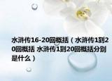 水滸傳16-20回概括（水滸傳1到20回概括 水滸傳1到20回概括分別是什么）
