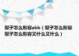 梨子怎么形容abb（梨子怎么形容 梨子怎么形容又什么又什么）