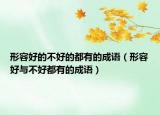 形容好的不好的都有的成語（形容好與不好都有的成語）