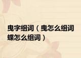 曳字組詞（曳怎么組詞 蝶怎么組詞）