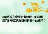erp系統(tǒng)在企業(yè)財(cái)務(wù)管理中的應(yīng)用（探究EPR系統(tǒng)在財(cái)務(wù)管理中的應(yīng)用）