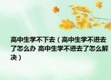 高中生學(xué)不下去（高中生學(xué)不進去了怎么辦 高中生學(xué)不進去了怎么解決）