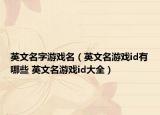 英文名字游戲名（英文名游戲id有哪些 英文名游戲id大全）