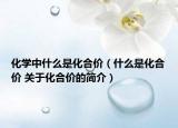 化學(xué)中什么是化合價(jià)（什么是化合價(jià) 關(guān)于化合價(jià)的簡介）