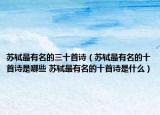 蘇軾最有名的三十首詩（蘇軾最有名的十首詩是哪些 蘇軾最有名的十首詩是什么）
