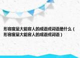 形容度量大能容人的成語(yǔ)或詞語(yǔ)是什么（形容度量大能容人的成語(yǔ)或詞語(yǔ)）